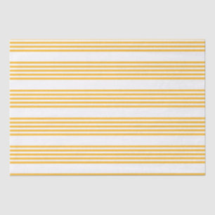 Papier Mousseline Motif à cinq bandes jaune et blanc ensoleillé