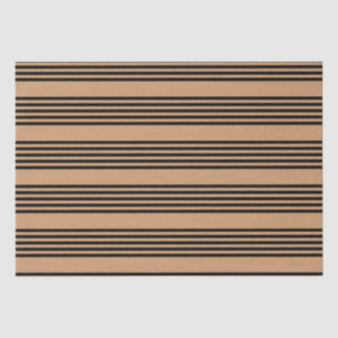 Papier Mousseline Motif à cinq bandes noir et brun