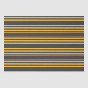 Papier Mousseline Motif à cinq bandes Sunny jaune et charbon de bois