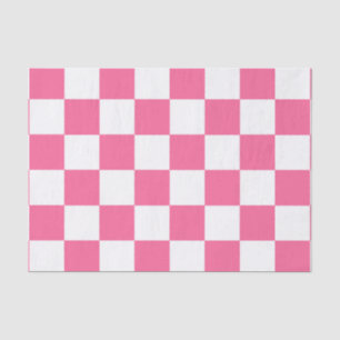 Papier Mousseline Motif À damiers chèque rose blanc