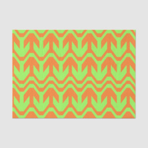 Papier Mousseline Motif à double flèche orange et vert