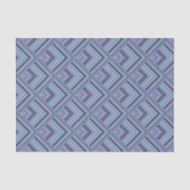 Papier Mousseline Motif à échelle gris bleu (Recto)