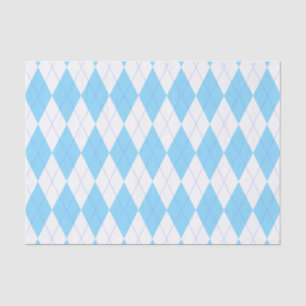 Papier Mousseline Motif à motifs de losanges bleu et blanc en pastel