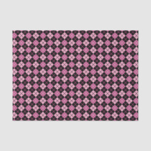 Papier Mousseline Motif à motifs de losanges dans le noir et le rose