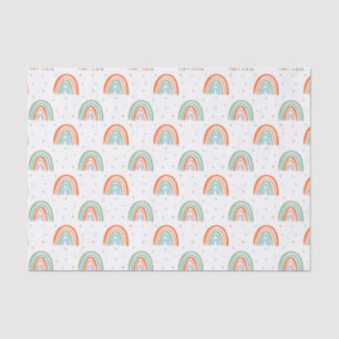 Papier Mousseline Motif à point arc-en-ciel coloré