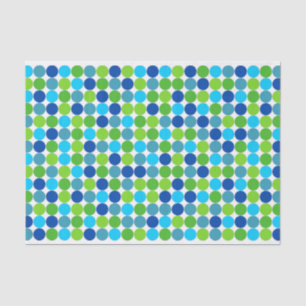 Papier Mousseline Motif à points bleu vert moderne