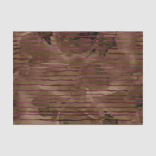 Papier Mousseline Motif à rayures bordeaux et cuivre