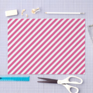 Papier Mousseline Motif à rayures roses et blanches diagonales