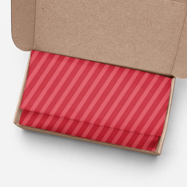 Papier Mousseline Motif à rayures rouge simple (Red striped pattern tissue paper. )