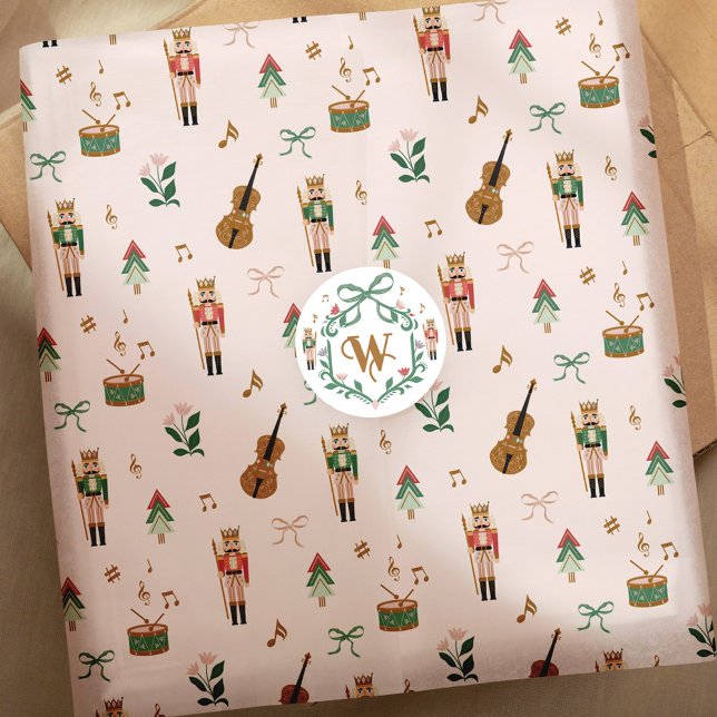 Papier Mousseline Motif à ruban pour Noeud de Noël (Modern Nutcracker Christmas Bow Ribbon Pattern Tissue Paper)