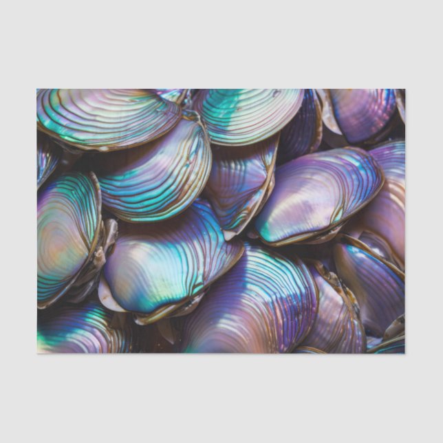 Papier Mousseline Motif Abstrait Abalone Shell (Recto)