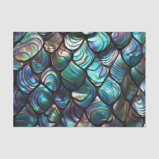 Papier Mousseline Motif Abstrait Abalone Shell (Recto)