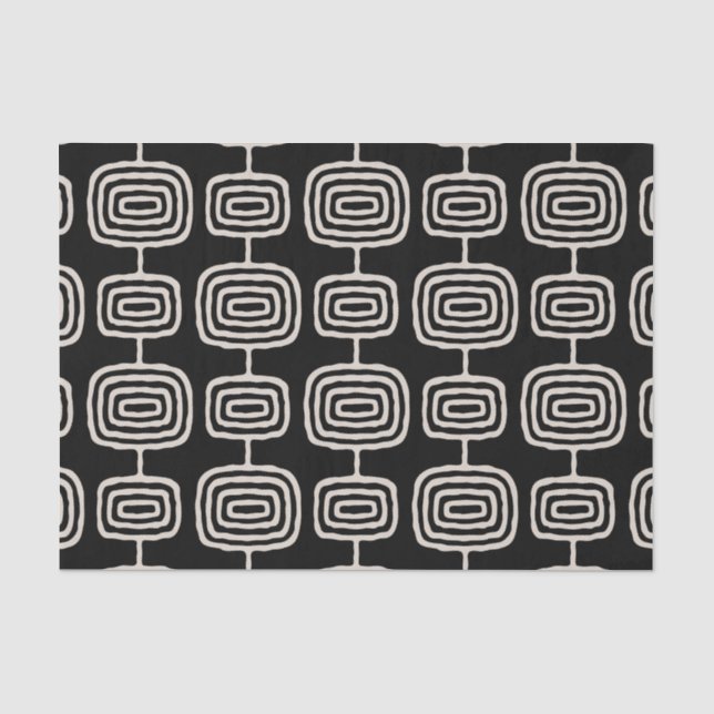 Papier Mousseline Motif Abstrait anneaux atomiques (Recto)