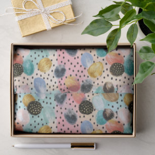 Papier Mousseline Motif Abstrait brosse et Pointe Polka