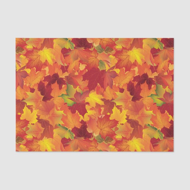 Papier Mousseline Motif abstrait de feuille d'automne (Recto)