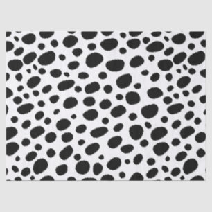 Papier Mousseline Motif Abstrait de points de guépard noir et blanc
