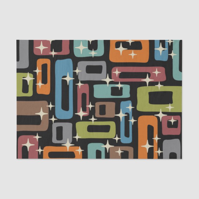 Papier Mousseline Motif Abstrait moderne du milieu du siècle (Recto)