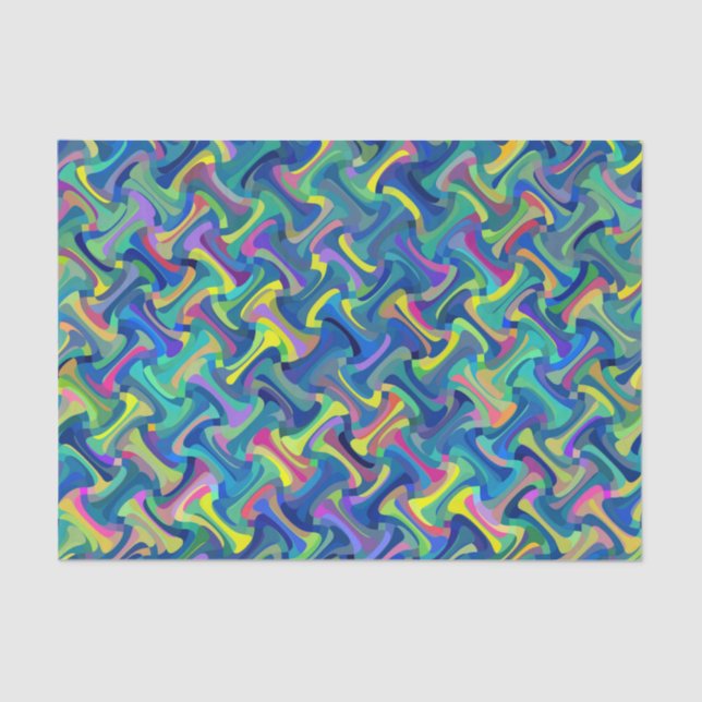 Papier Mousseline Motif Abstrait multicolore (Recto)