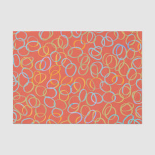 Papier Mousseline Motif Abstrait Multicolore Frais