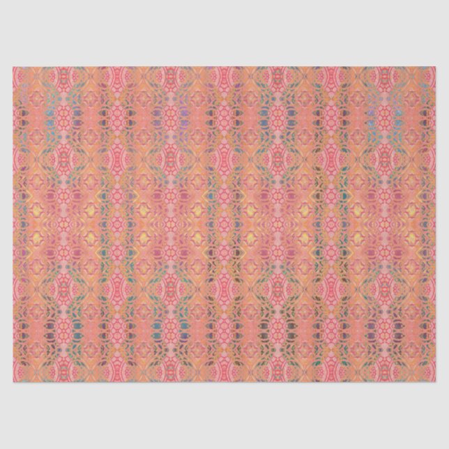 Papier Mousseline motif abstrait rose (Recto)
