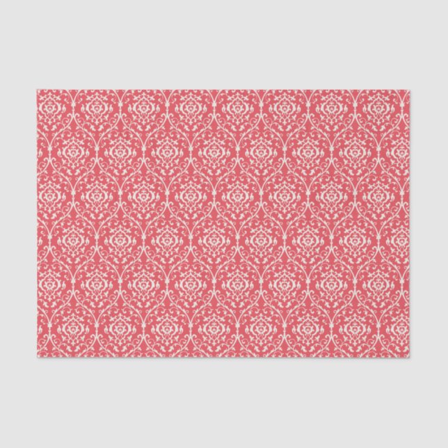 Papier Mousseline Motif Abstrait rouge marocain (Recto)