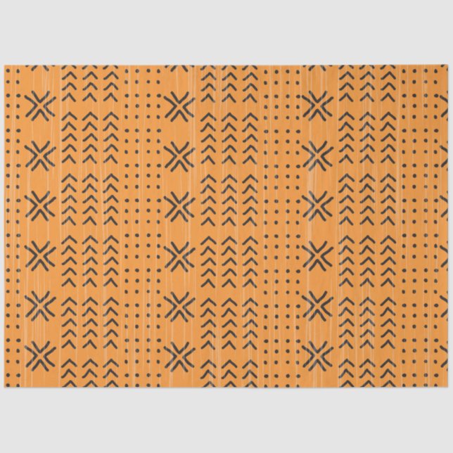 Papier Mousseline Motif africain de la moisissure orange moderne (Recto)