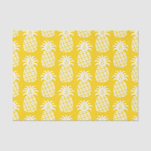 Papier Mousseline Motif ananas jaune et blanc