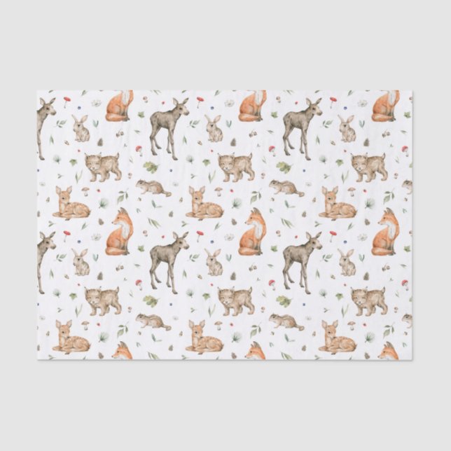 Papier Mousseline Motif animal de bois mou (Recto)