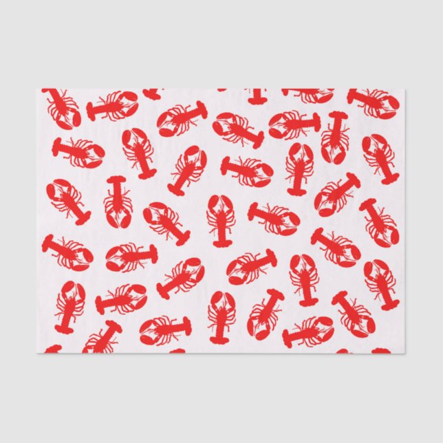 Papier Mousseline Motif animal de homard rouge mignon (Recto)