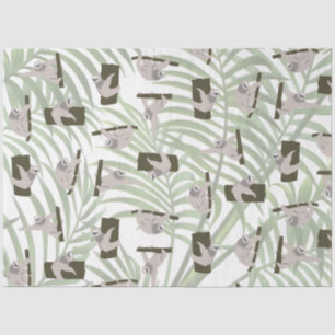 Papier Mousseline Motif animal mignon Sloth en forêt sauvage