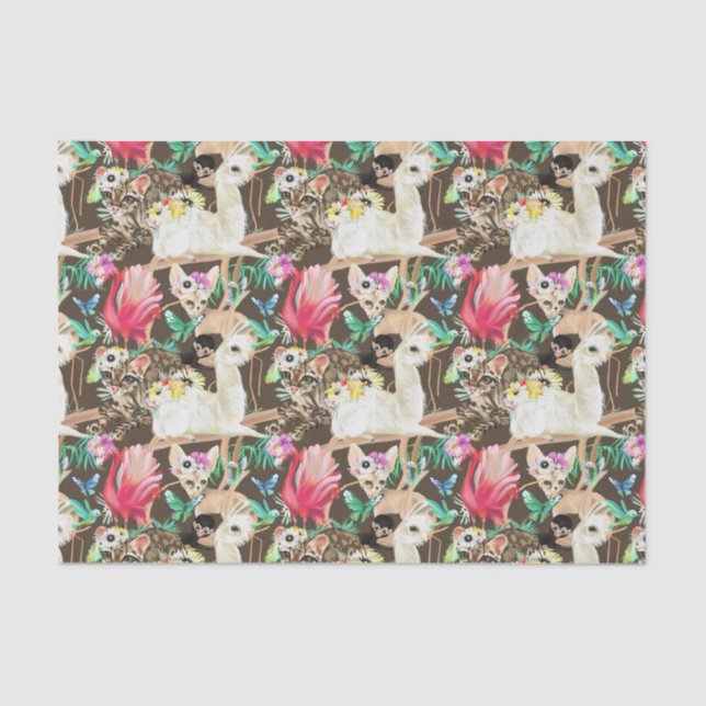 Papier Mousseline Motif animal tropical (Recto)