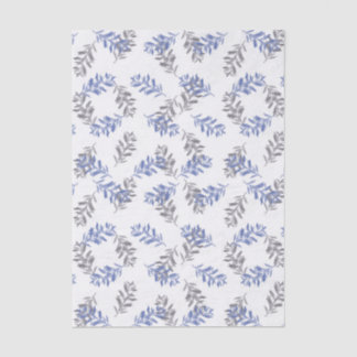 Papier Mousseline Motif aquarelle botanique bleu et gris