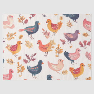 Papier Mousseline Motif aquarelle d'art populaire turc bohème