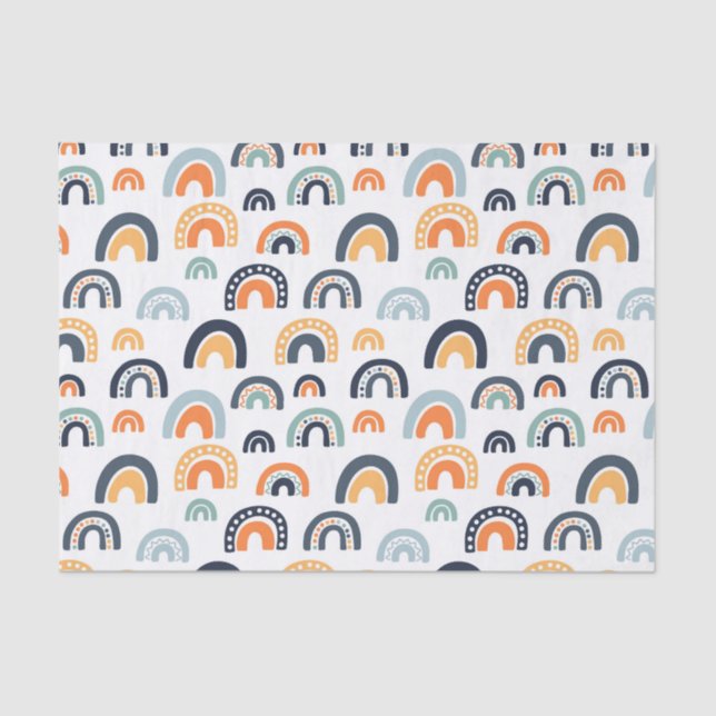 Papier Mousseline Motif Arc-en-Ciel Bohème (Recto)