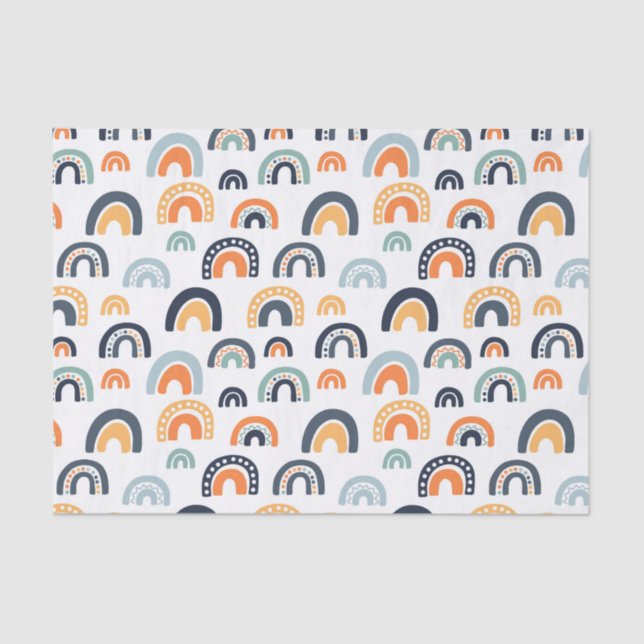 Papier Mousseline Motif arc-en-ciel Boho (Recto)
