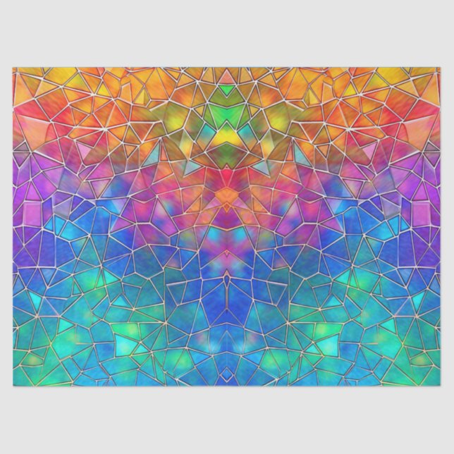 Papier Mousseline Motif arc-en-ciel en verre tendu (Recto)