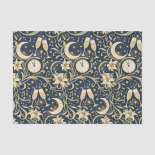 Papier Mousseline Motif Art Nouveau de Nouvel An au Clair de Lune