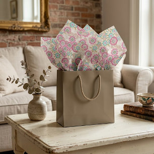 Papier Mousseline Motif artistique de fleurs japonaises abstraites u