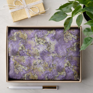 Papier Mousseline Motif artistique en agate dorée fausse violet marb