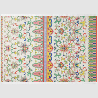 Papier Mousseline Motif asiatique floral clair