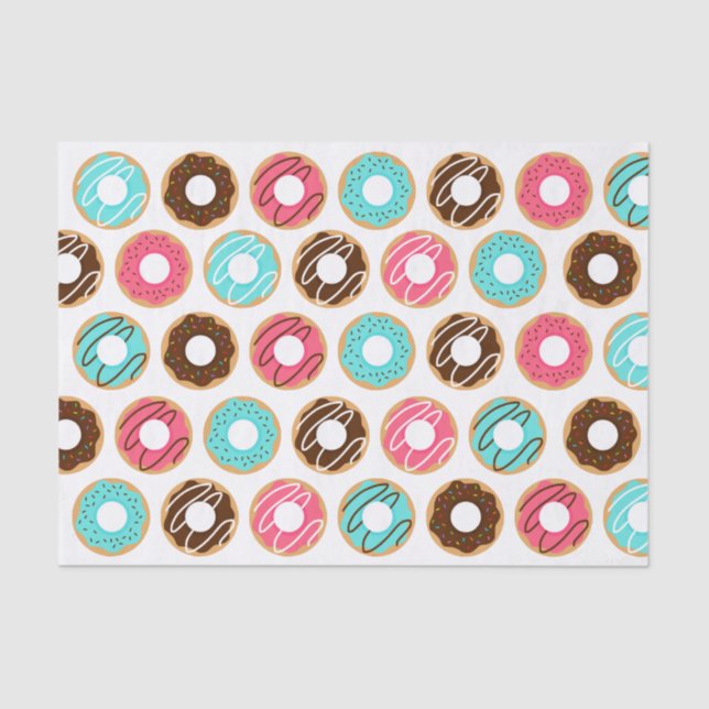 Papier Mousseline Motif Assorti Donuts (Recto)