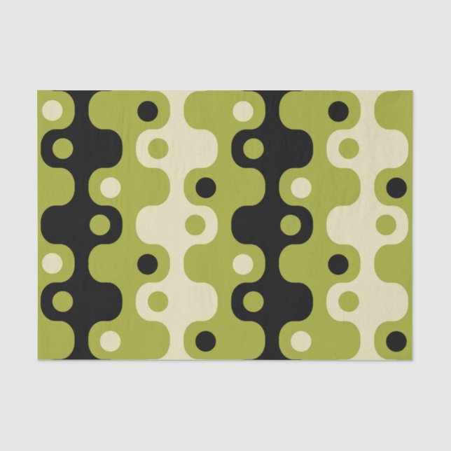 Papier Mousseline Motif atomique moderne du milieu du siècle rétro (Recto)