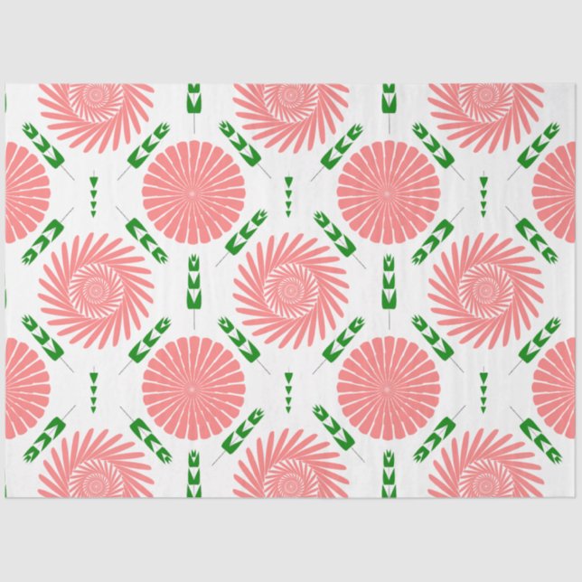 Papier Mousseline motif aux fleurs roses (Recto)