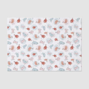 Papier Mousseline motif avec des oiseaux de bande dessinée