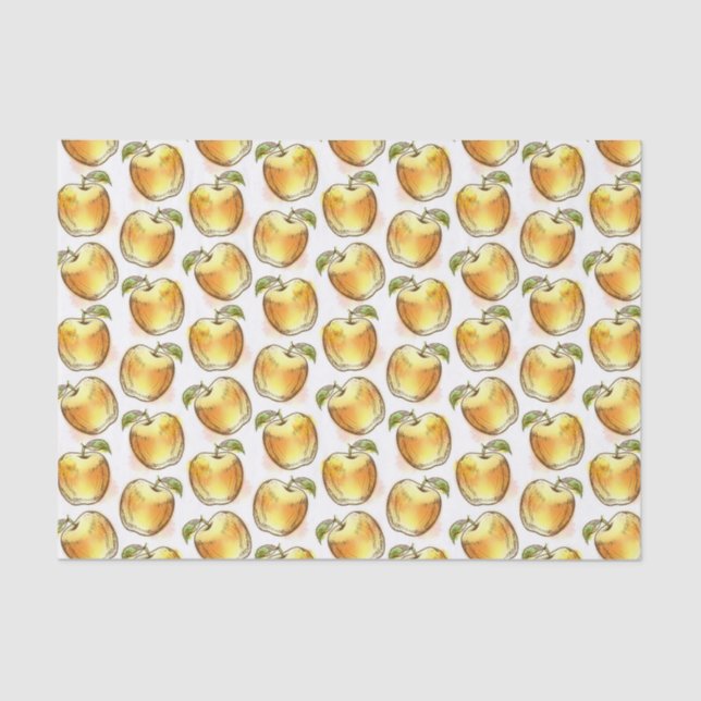 Papier Mousseline Motif avec la pomme jaune (Recto)