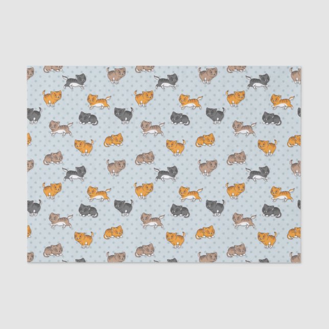 Papier Mousseline motif avec les chats drôles (Recto)