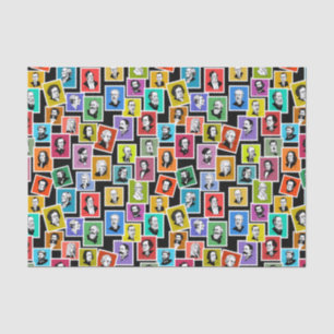 Papier Mousseline Motif avec portraits des plus grands compositeurs
