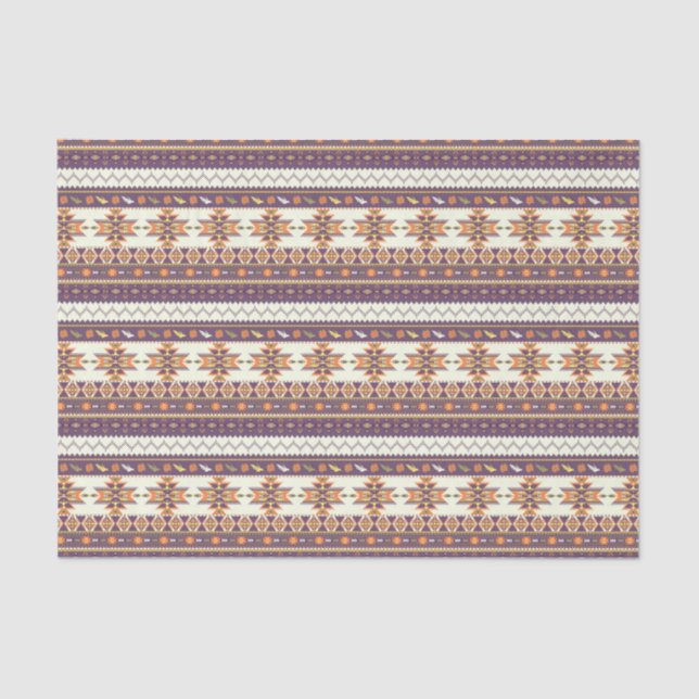 Papier Mousseline Motif aztèque coloré (Recto)
