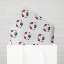 motif ballons de foot rouges verts