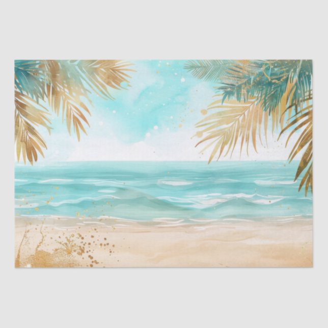 Papier Mousseline Motif Beach Paradise (Recto)